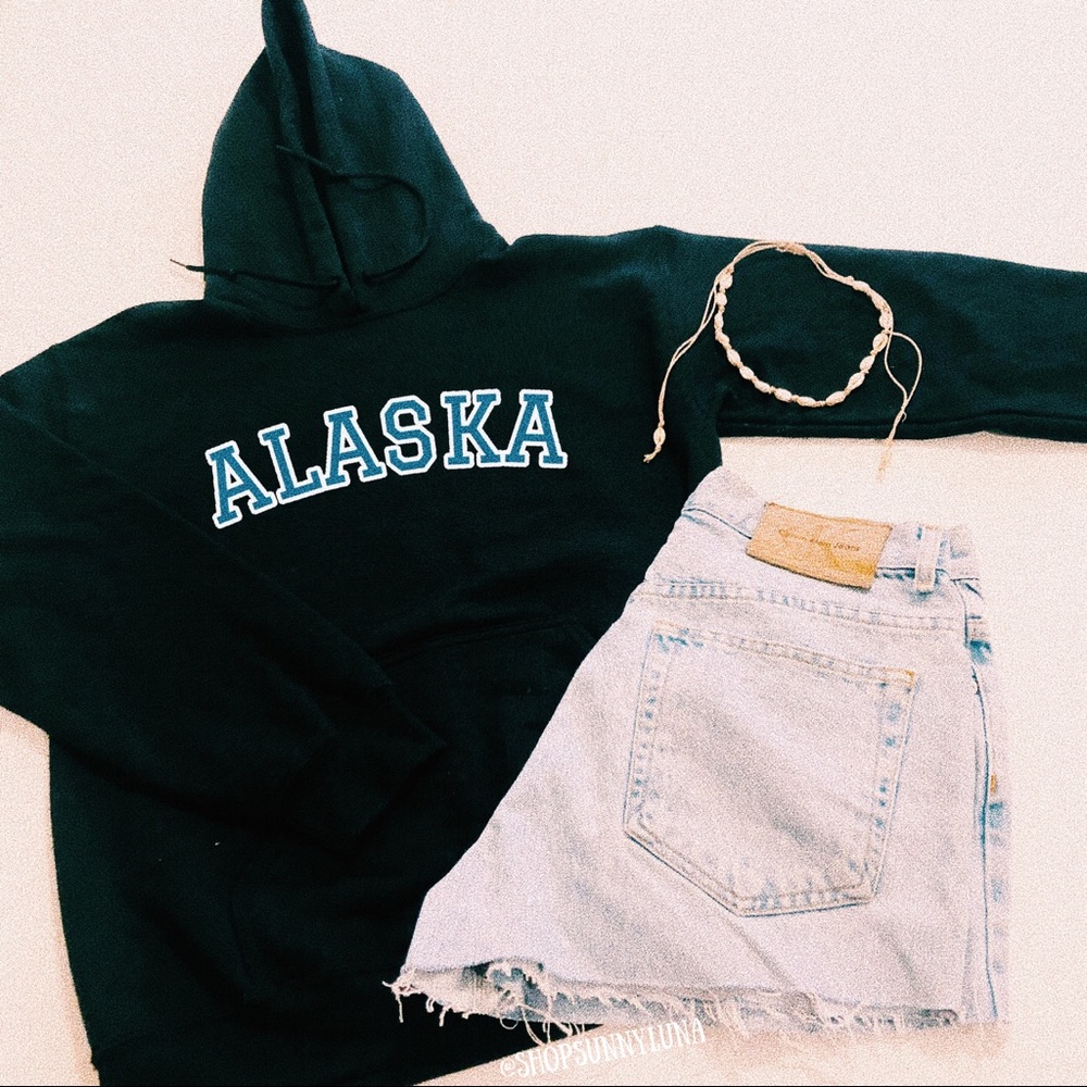 Alaska Black Hoodie Sweatshirt